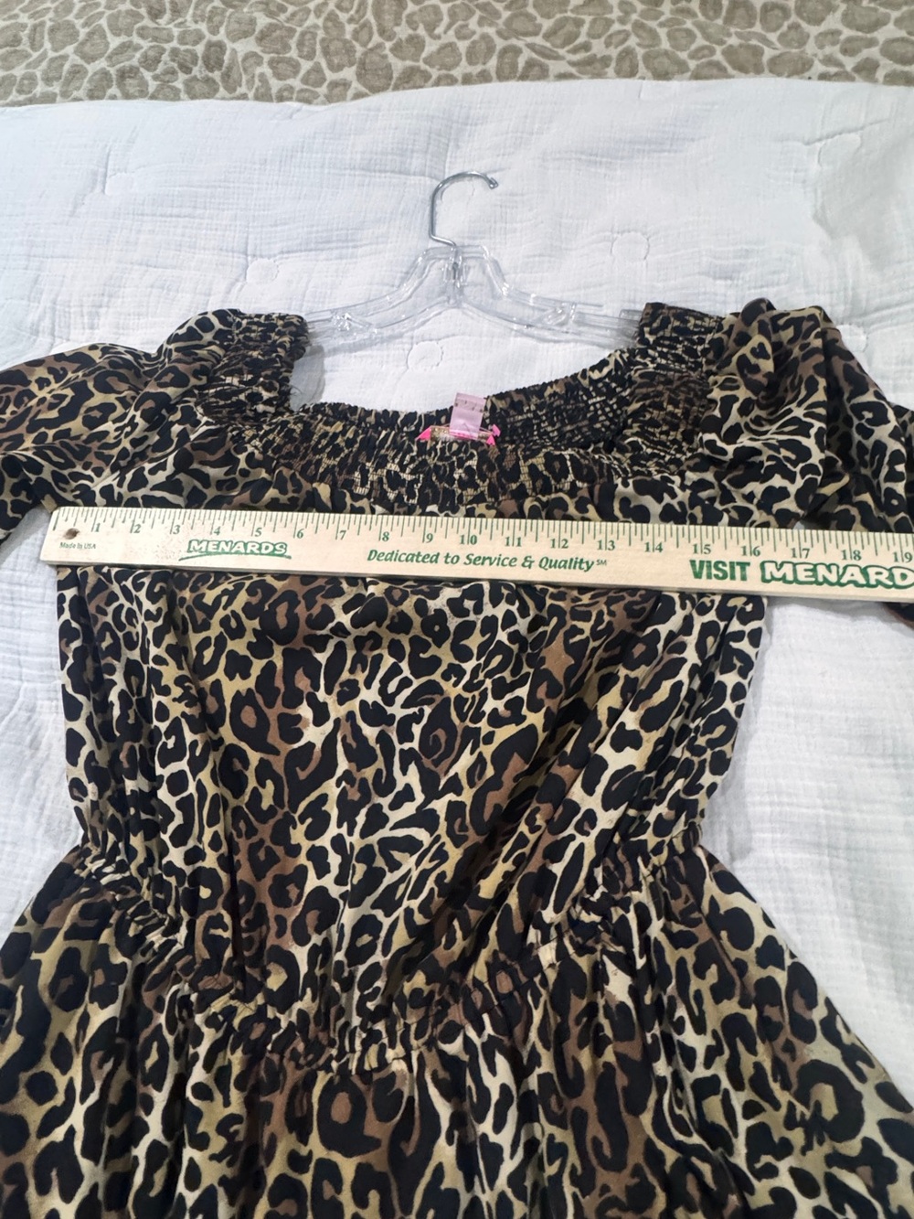 Lilly Pulitzer Leopard Print Off-Shoulder Rochelle Romper - Black & Cream - Picture 9 of 9